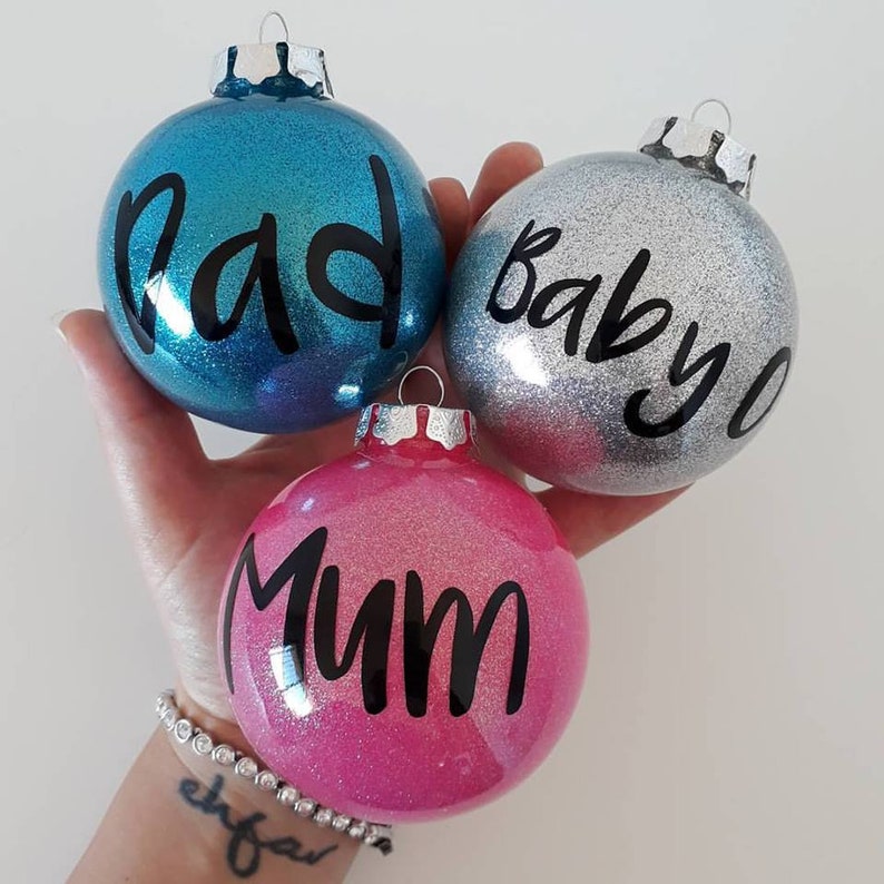 Personalised Shatterproof Christmas Bauble tree ornament Name Etsy