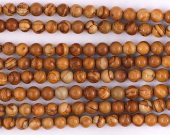 Wood Jasper Beads Round 6.3mm 15.5 Inch 6mm 437054003