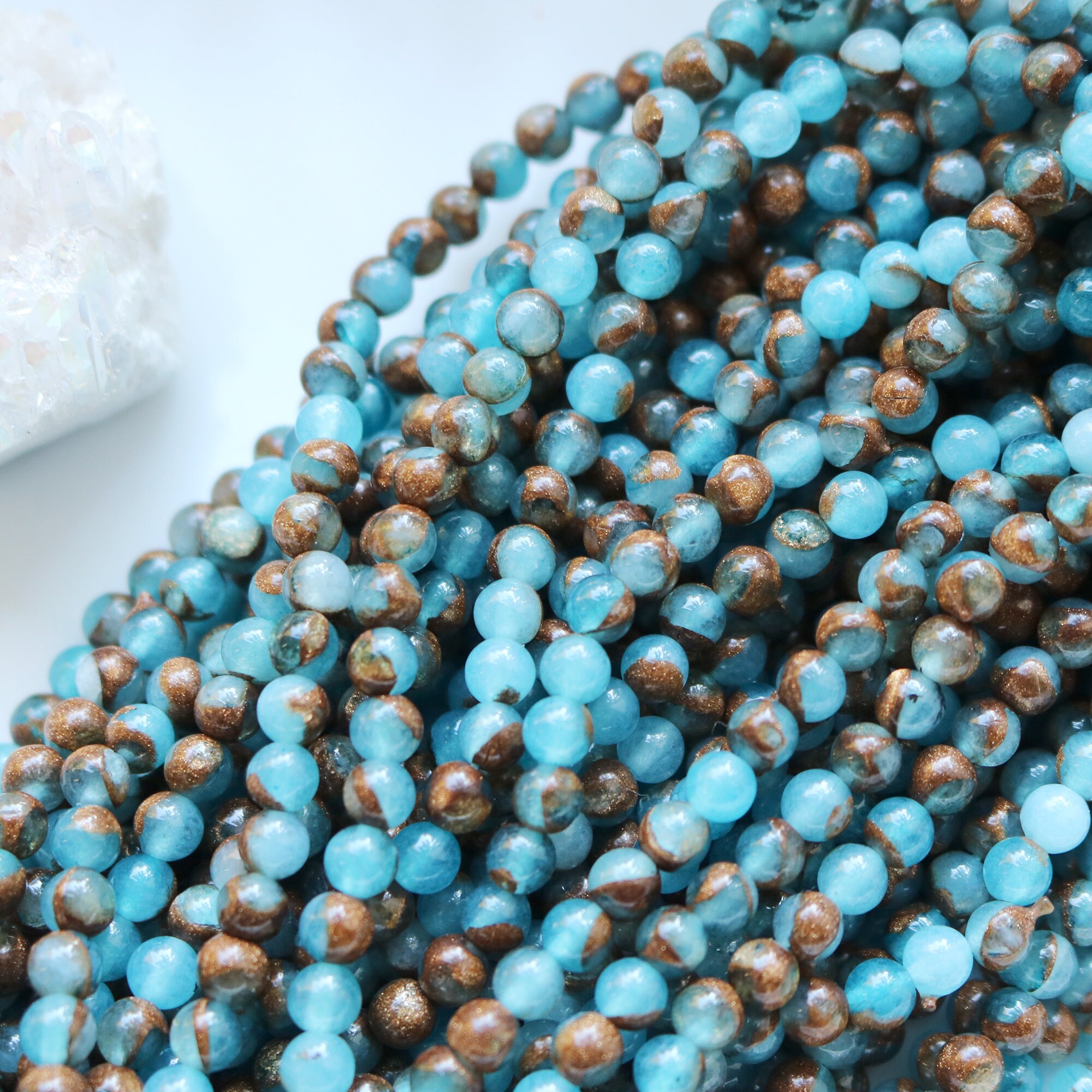 6mm aqua blue resin sponge quartz 6mm round glossy blue Etsy