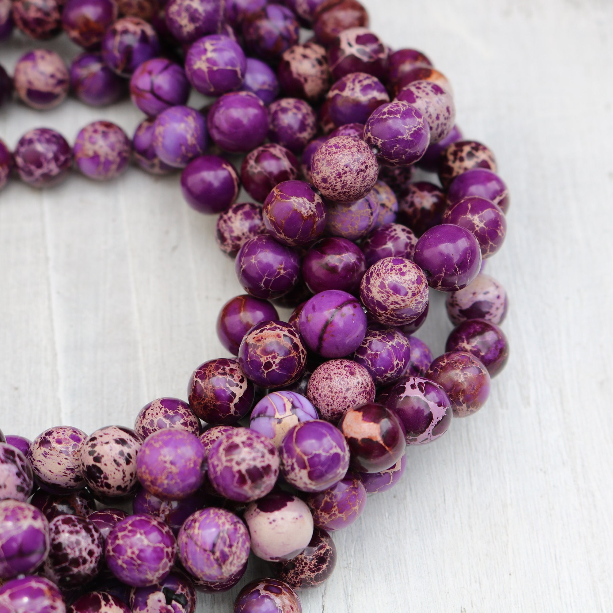 8mm jasper purple impression jasper round jasper beads boho Etsy