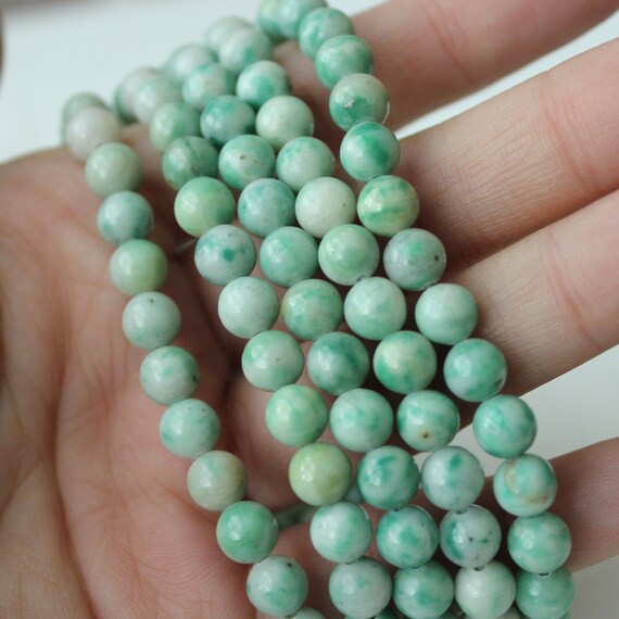 Jade 6mm Perlas Natural Malasia Blanco 1 Strand Aprox 64 piezas