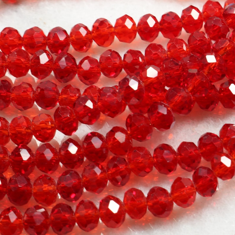 100 x 6mm Light Coral Crystal Glass Faceted Beads Rondelle