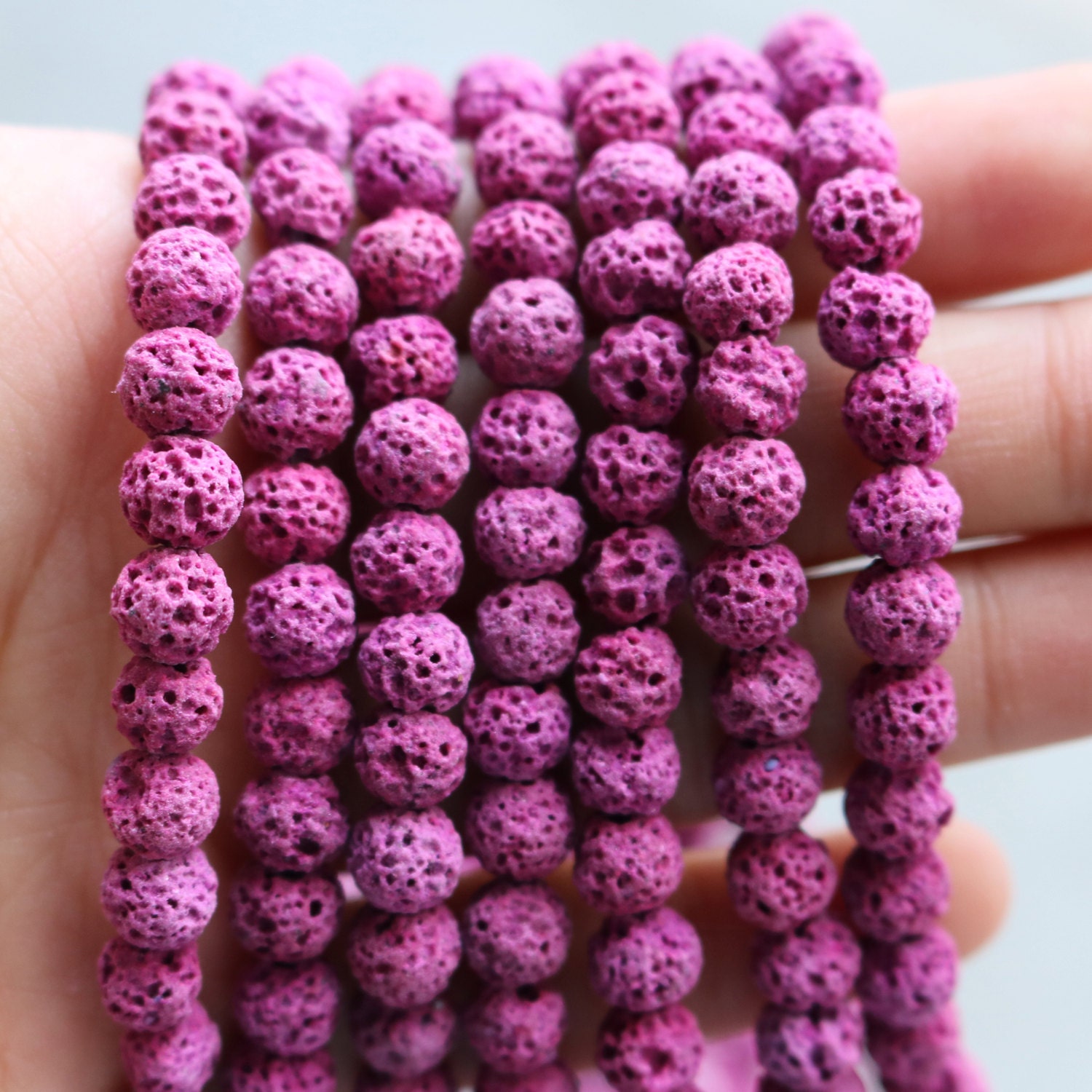 6mm Pink Lava Beads Lava Stone Beads Lava Rock Beads Lava Etsy