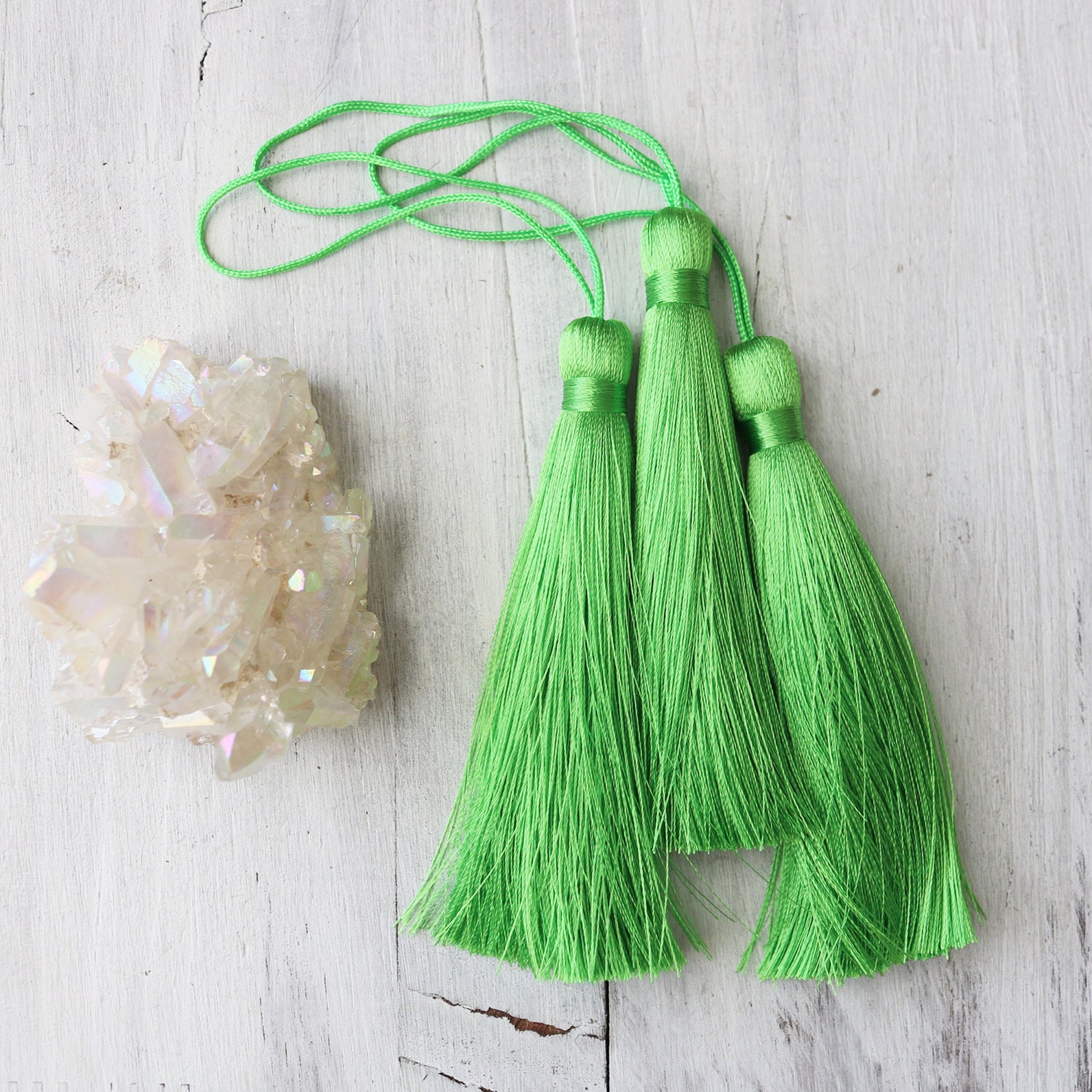 one pair summer tassels green tassel long tassels boho Etsy