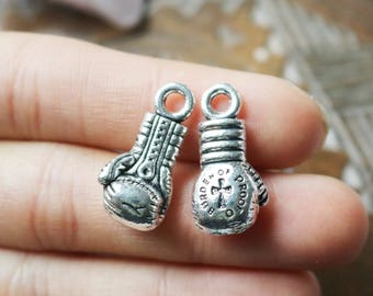 set of 25, boxing gloves charms, heavy boxing gloves, working out charms, weight lifting charms, exercise charms, wholesale charms,