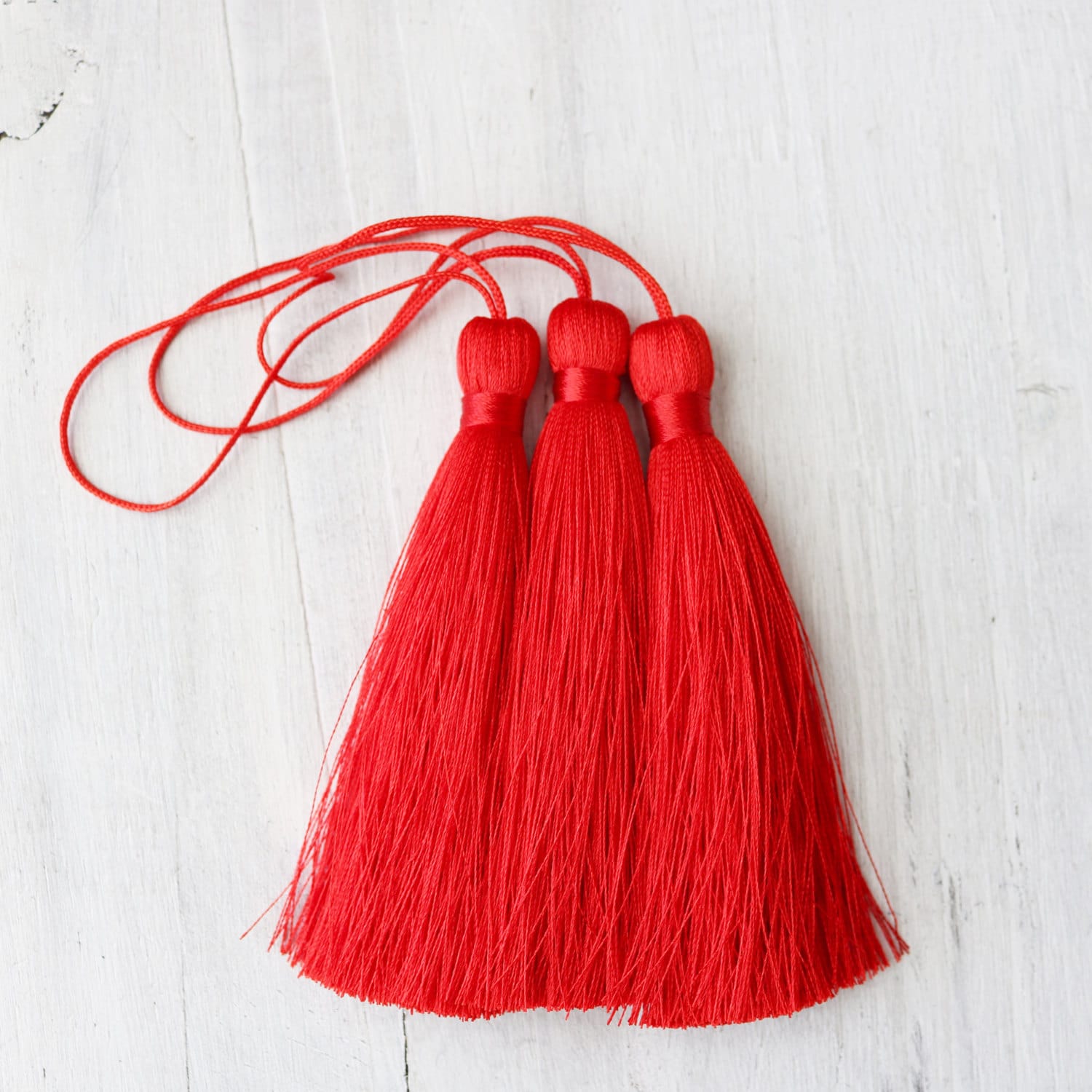 red tassels luxe silk tassels boho tassels 3.5 inches Etsy