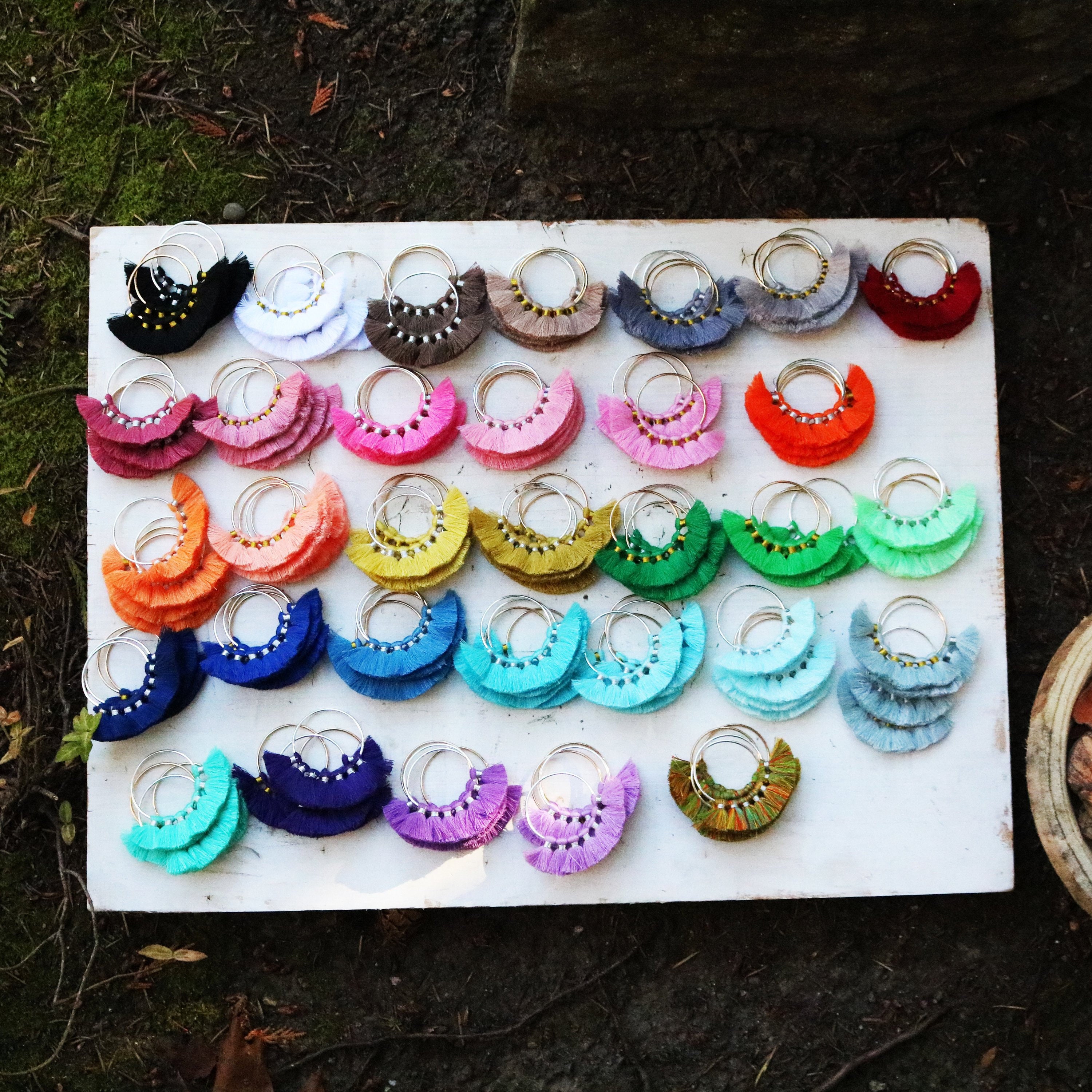 2 pieces large hoop tassels handcrafted tassels earring Etsy