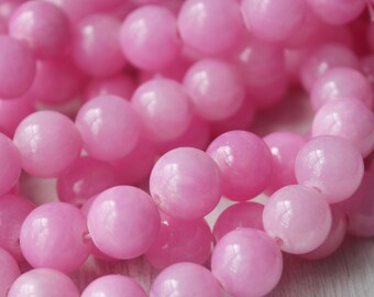 10mm Round Beads, Pink Beads, Lily Pink, Dark Pink, Soft Pink, Candy Jade, Malaysian Jade, Mashan Jade, Mountain Jade, Glossy Beads,