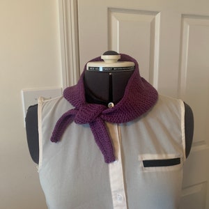 Superwash wool triangle scarf, small knit neck wrap image 7