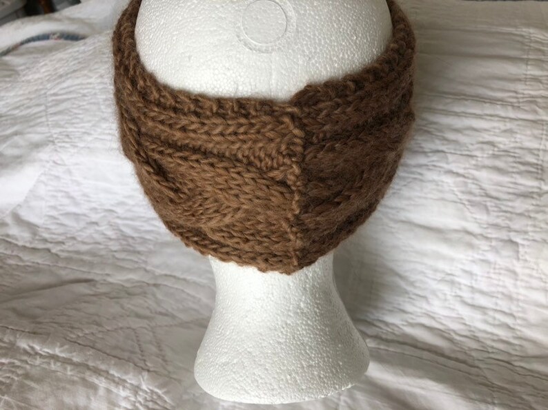 Alpaca ear warmer knit wool headband