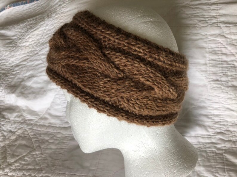 Alpaca ear warmer knit wool headband