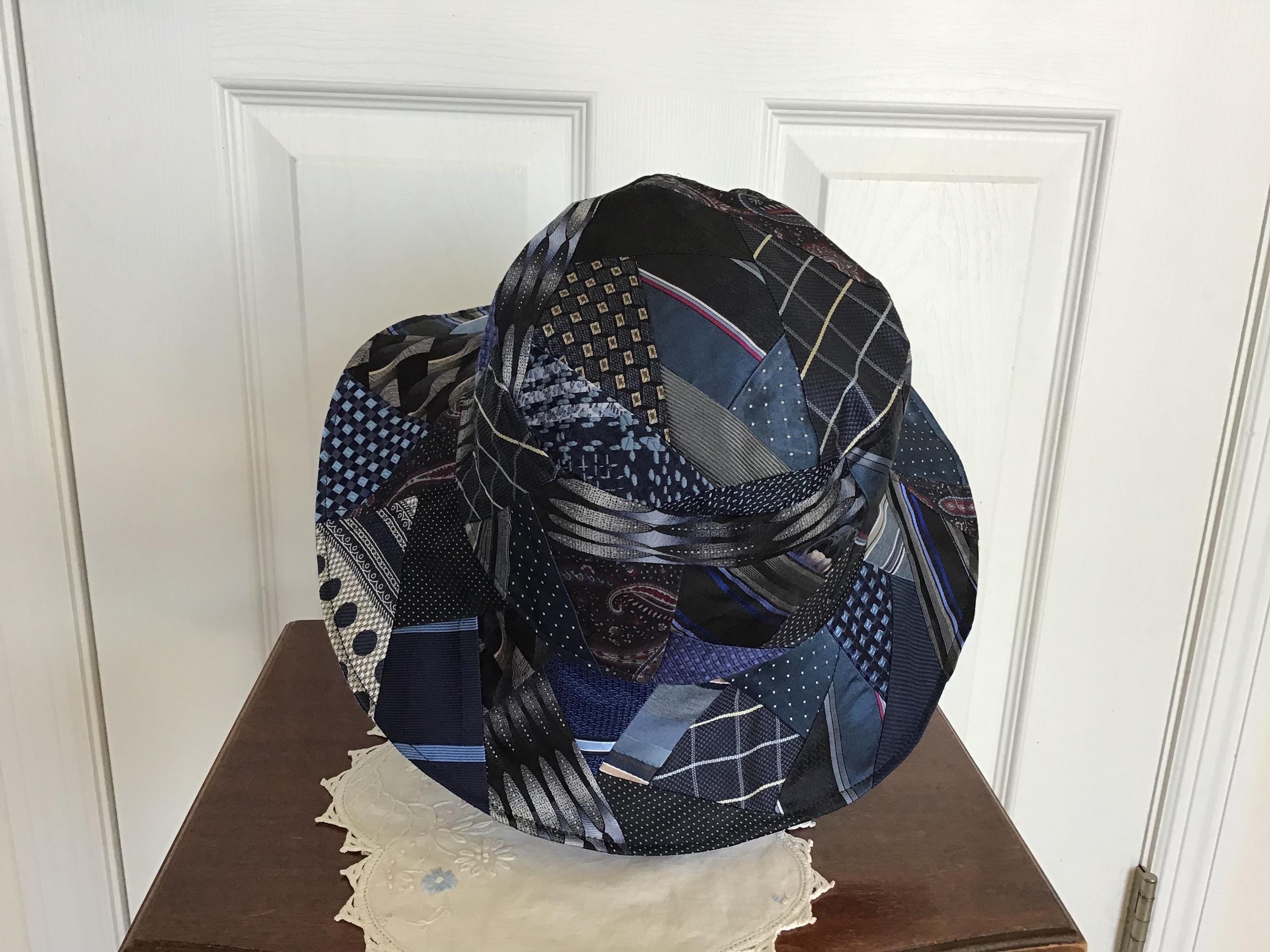 Patchwork Floppy Hat Upcycled Wearable Art Vintage Plaid- One Size A custom ice ice kendi cap ??? - hand stitched patchwork  main image 3
