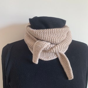 Superwash wool triangle scarf, small knit neck wrap image 1