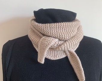 Superwash wool triangle scarf, small knit neck wrap