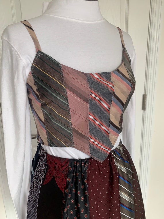 トップス malion vintage tie patchwork bustier トップス malion vintage tie patchwork bustier MALION vintage 〈tie