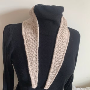 Superwash wool triangle scarf, small knit neck wrap image 8