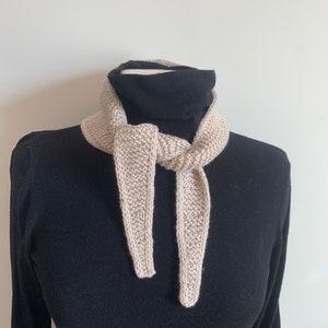 Superwash wool triangle scarf, small knit neck wrap image 6