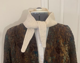 Pima cotton mini scarf, hand knit neck wrap in original listing colors