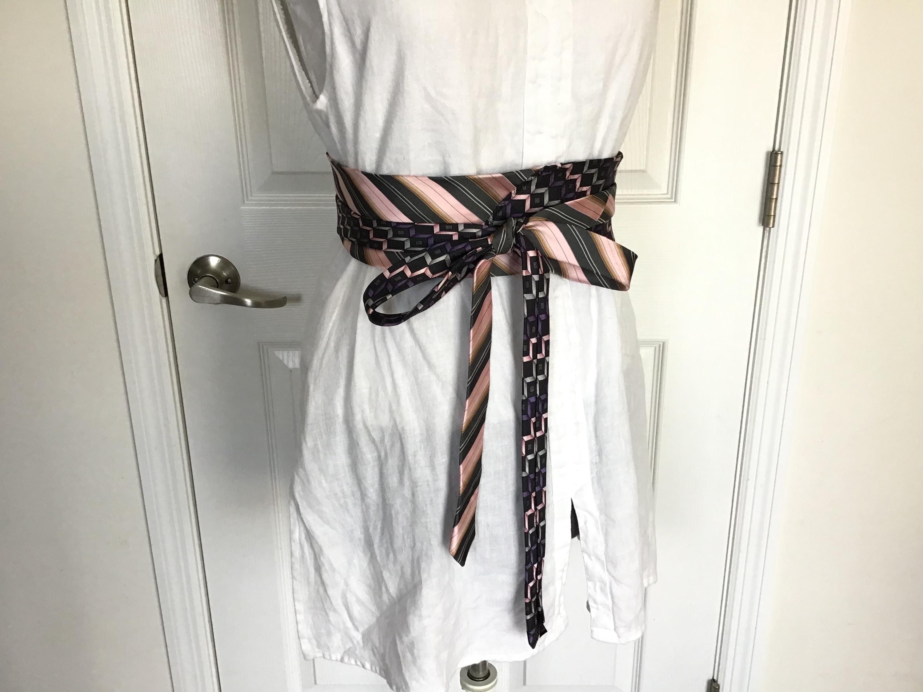 Upcycled Mens Silk Necktie Obi Corset Style Belt | OS | One 
