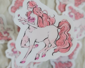 Waterproof Matte Pink Centaur Sticker