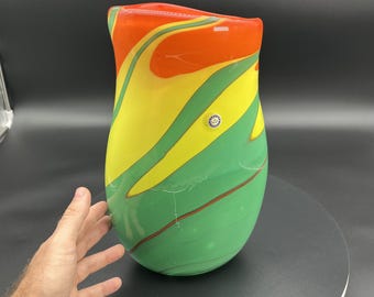 Murano Glass Vase - Handmade in Venice Italy (Custom engraving available)