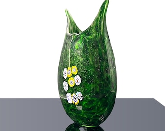 Handgefertigte Murano Glas Vase “VIRIDIA” – Luxuriöses Wohndekor Venezianische Kunst