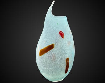 Murano Glas Hellblaue Vase „CELESTE“ – Hand-Schale in Venedig Italien Luxus Art Décor