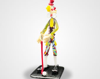 Murano Glas Clown Statue Golf Geschenk - Handgefertigtes Lampenglas