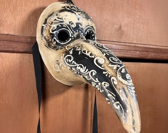 Pestdoktor Karneval Maske mit Strasssteinen - Original Handgefertigt in Venedig