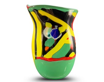 Murano Glasvase ""LUCE OMBRA"" Wunschgravur verfügbar - Dekorative Glaskunst."