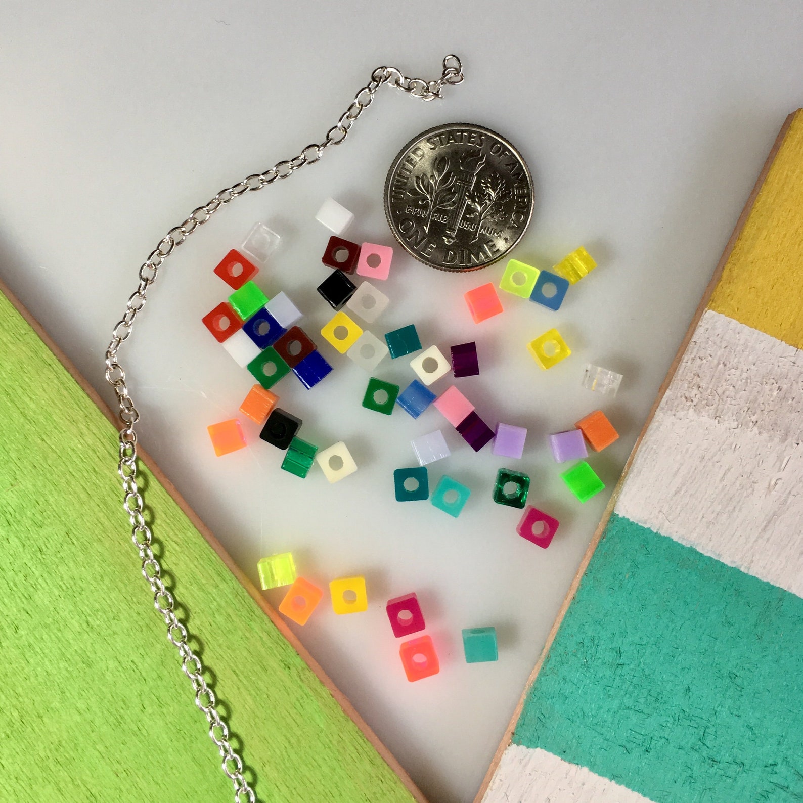 Square Beads in Mixed Colors / 150 Pieces 4mm Etsy