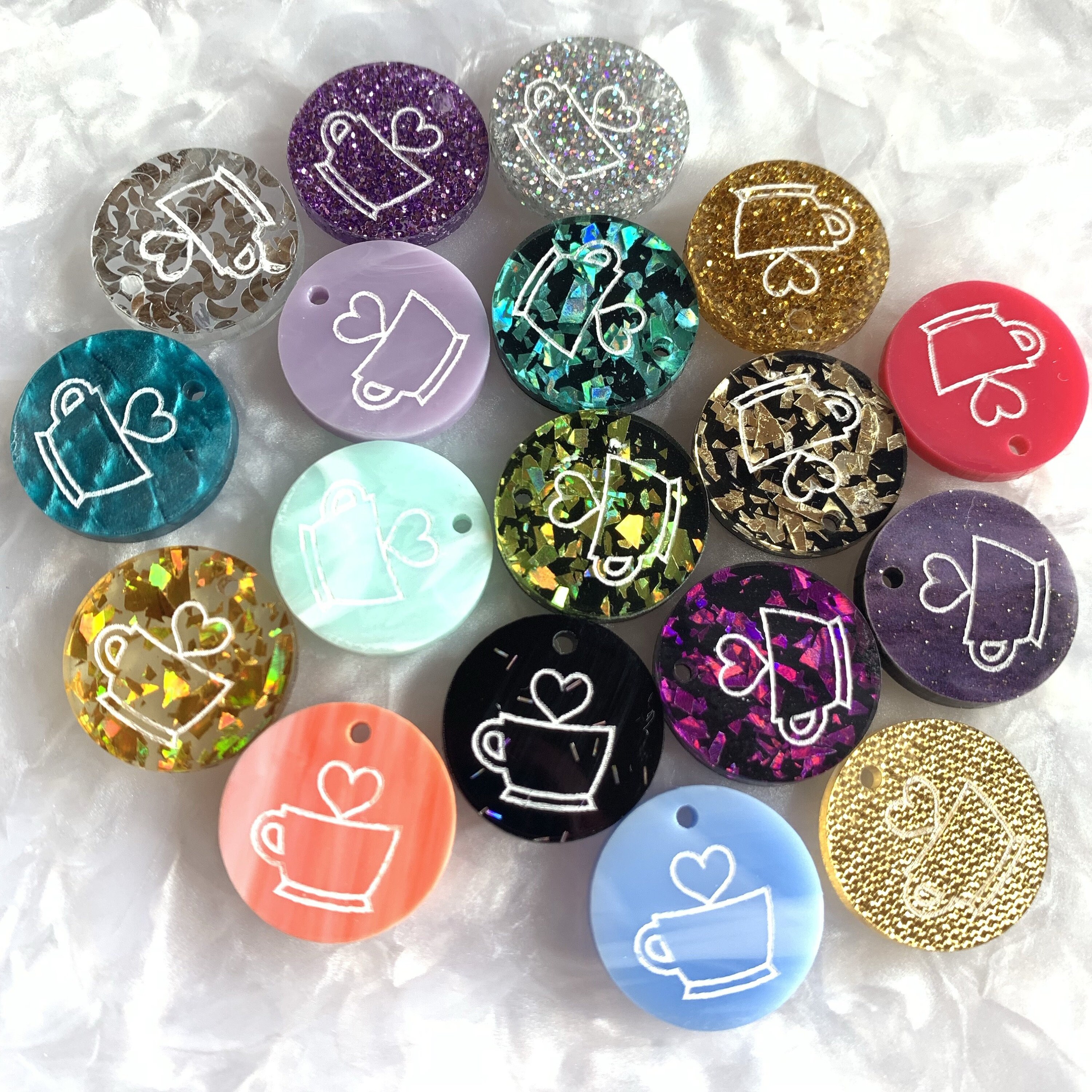 Coffee cup charms / 12 Pieces 20mm Etsy
