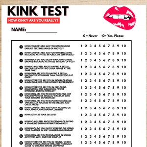 Kink Test Questionnaire | Bdsm Party Sex Game Questions | Adult Couples Dominant Submissive ...