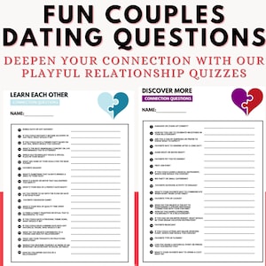 Get to Know Your Partner | Couples Questionnaire Date Night Activity Wedding | Relationship Married Love Marriage Dating Game Printable PDF