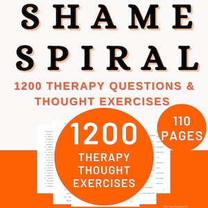 Shame Spiral Therapy | Guilt Workbook Forgiveness Worksheets | Healing Self-Blame Regret Cycle Journal Mental Health Negative Self-Talk
