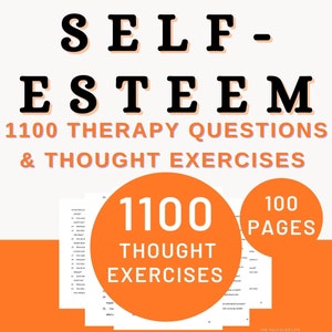 Self-Esteem Mental Health Therapy | Self-worth Positive Confidence Counseling Worksheet | Self-image Workbook Self-Confidence Therapist