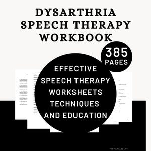 Dysarthria Therapy Workbook | Speech Therapist Adult & Children | Assessment Treatment Documentation Linguistics Motor Pathology Slp Notes