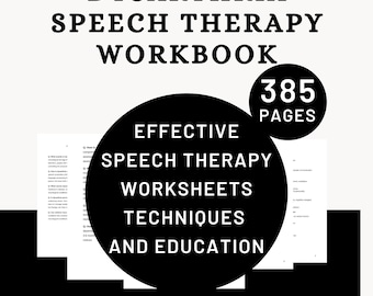 Dysarthria Therapy Workbook | Speech Therapist Adult & Children | Assessment Treatment Documentation Linguistics Motor Pathology Slp Notes
