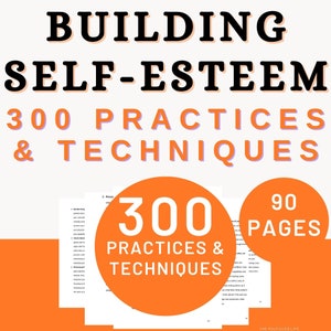 Self-Esteem Techniques | Confidence Building Worksheet | Self-Worth Therapy Mental Health Journal | Shadow Work Exercise Teen Adult Workbook