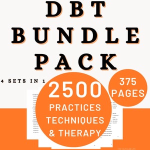 DBT Bundle | Dialektisches Verhalten Mental Gesundheit Fähigkeiten | Distress Tolerance Therapie Arbeitsblatt Achtsamkeit Emotion Aktivitäten Werkzeuge Handout