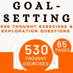 Goal Setting | Motivational SMART Questions | Life Planning Therapy Worksheet | Motivation Journal Productivity Development Workbook Journal