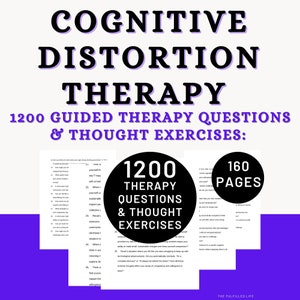Cognitive Distortion Therapy | Thinking Styles Worksheet Processing Core Belief Bias Reframing Dissonance Workbook Journal