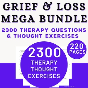 Grief and Loss Therapy Bundle | Bereavement Healing Workbook | Mourning Emotional Healing Teen Kid Coping Sorrow Worksheets Grieving Journal