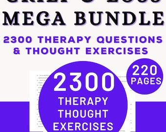 Grief and Loss Therapy Bundle | Bereavement Healing Workbook | Mourning Emotional Healing Teen Kid Coping Sorrow Worksheets Grieving Journal