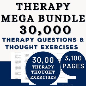 Therapy Mega Bundle | Mental Health Clinical Questions Session Licensed Therapist | Therapeutic Tools Worksheet Cheat Sheet Workbook LPC