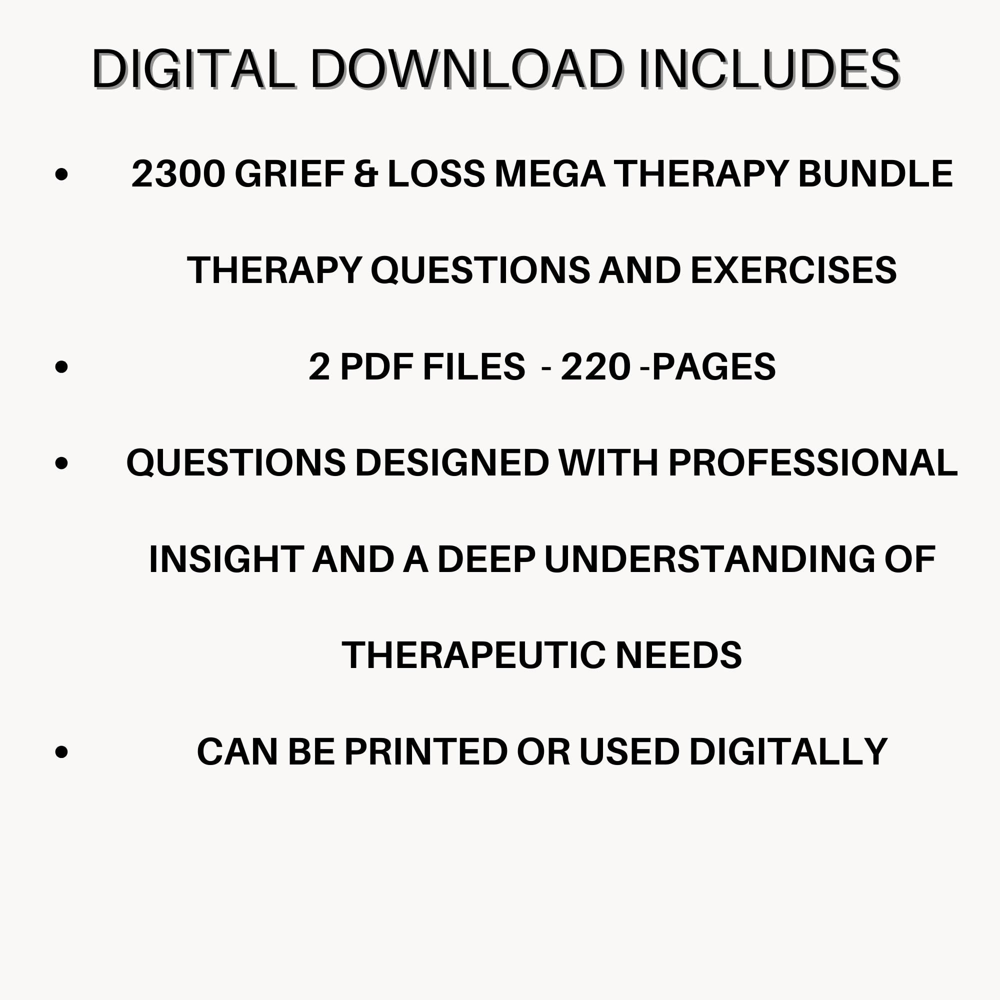 Grief and Loss Therapy Bundle | Bereavement Healing Workbook | Mourning ...