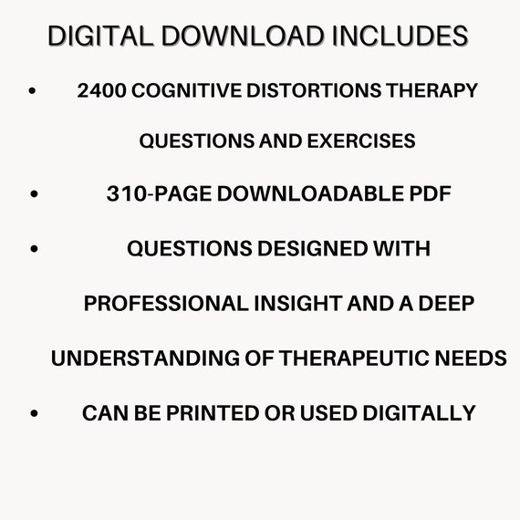 Cognitive Distortion Therapy Bundle Thinking Styles Worksheet