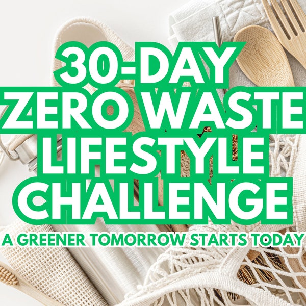 Zero Waste Lifestyle 30-Tage-Challenge-Leitfaden | Start Umweltfreundlicher Minimalismus Wiederverwendbar | Anfänger Nachhaltige Abfallfreie Kit Reduzieren Recycling