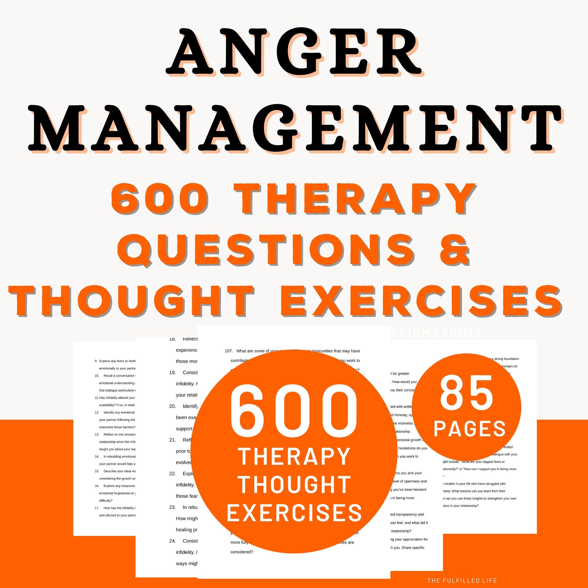 Anger Management Therapy | Angry Coping Questions Impulse Control Resolution Technique Workbook | Emotional Teen Conflict Issues Worksheet