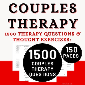 Couples Therapy Relationship Questions | Marriage Counseling Worksheet | LMFT Healthy Dating Love Trust Married Premarital Communication
